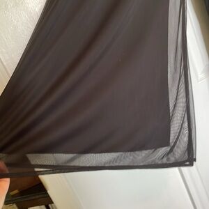 VTG wide leg/flair sheer overlay elastic black pants papertag Women’s L petite